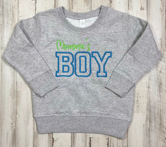 Momma’s Boy Embroidered Sweatshirt