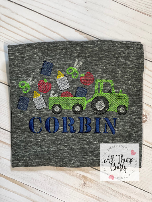 school tractor tee