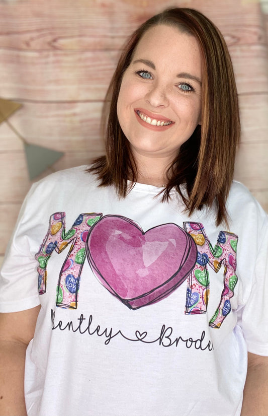 Mom Valentine’s Day Shirt With Children’s Names Under