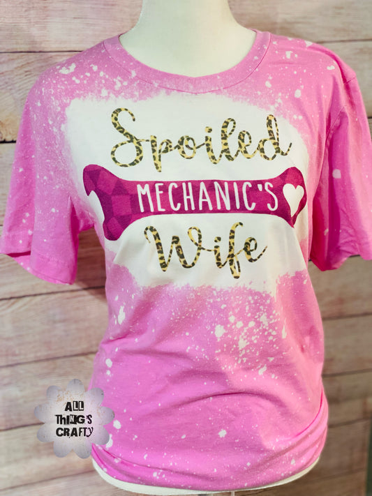 Spoiled mechanics wife bleached tee