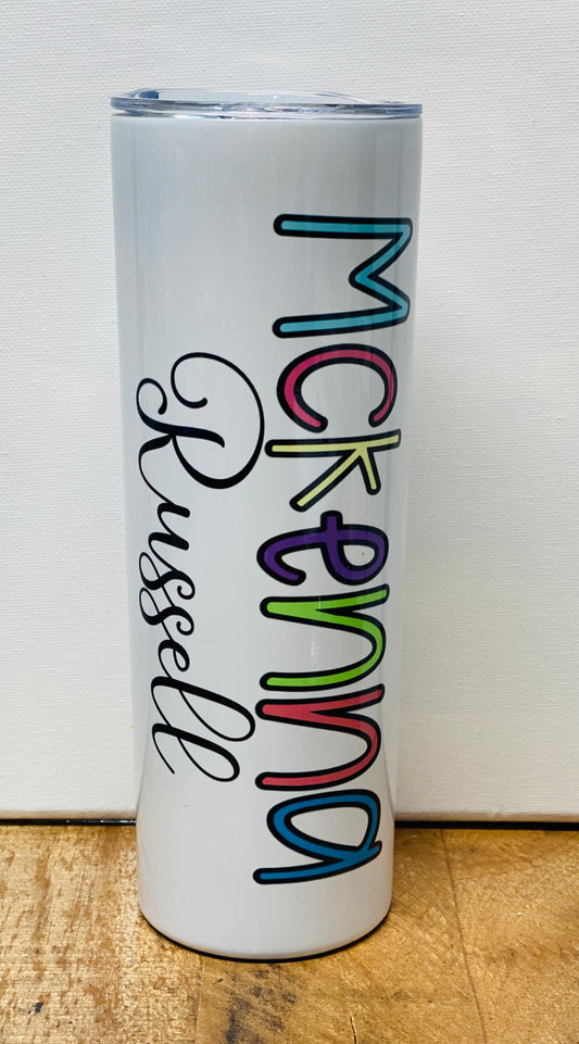 Rainbow name tumbler