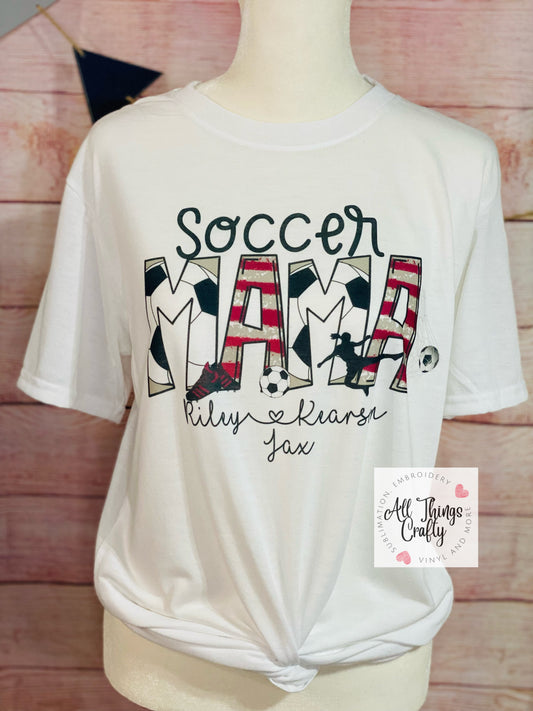 Soccer mom tee with names