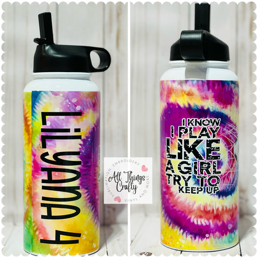 Soccer tie dye tumbler