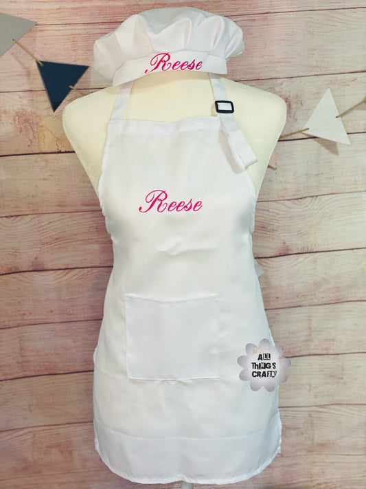 Children’s name apron and hat